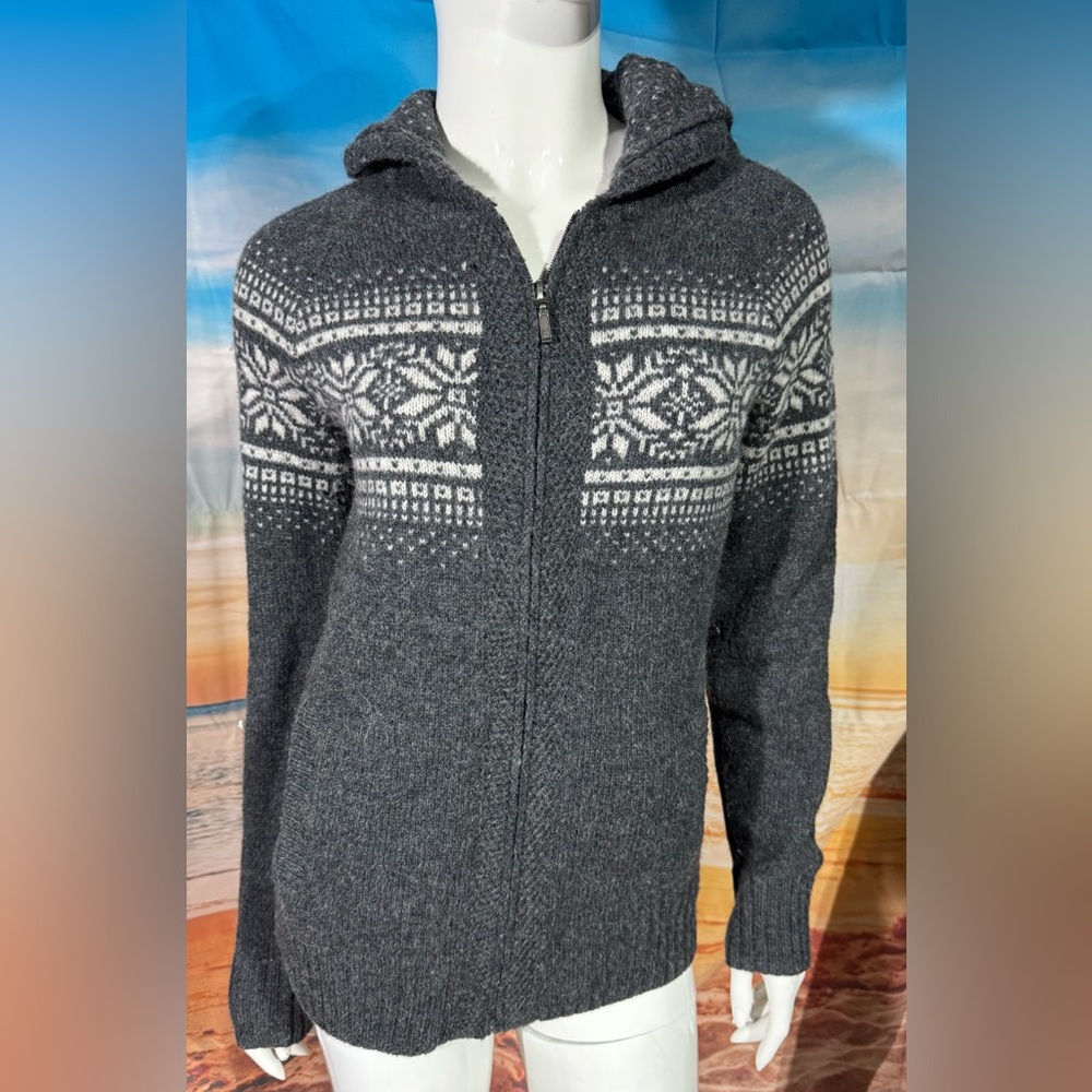 Caslon Lambswool Blend Hoodie Cardigan